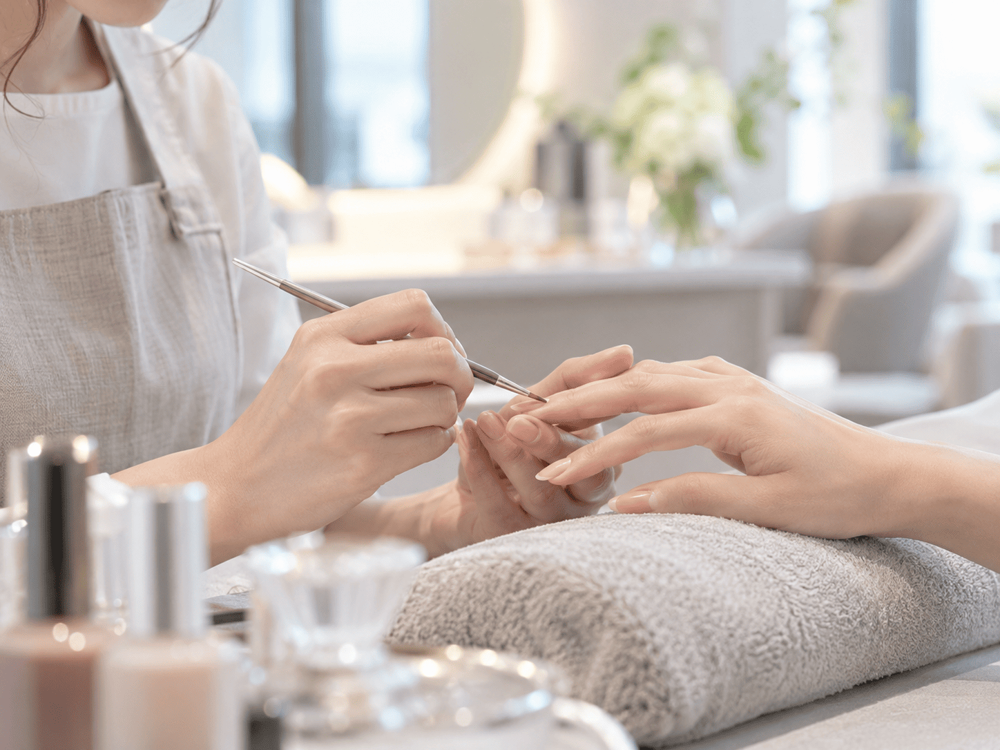 ヘア施術中